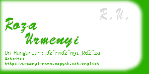 roza urmenyi business card